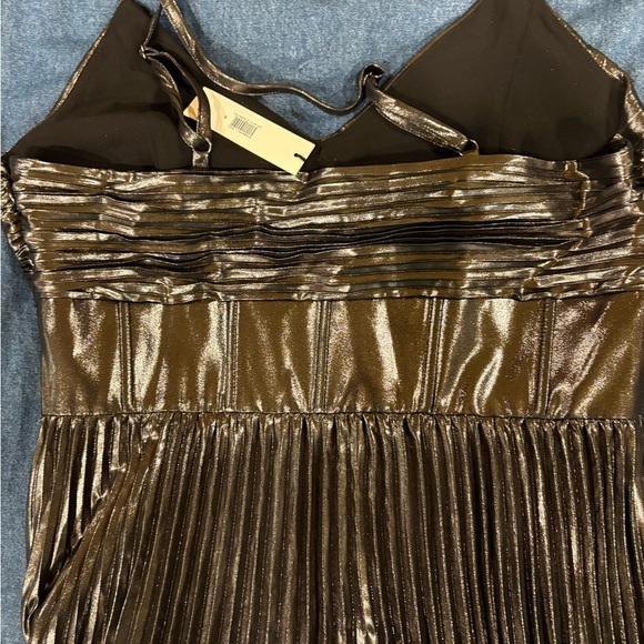 Banana Republic Odetta metallic maxi dress gunmetal sz 10 new with tag NWT - Picture 5 of 7